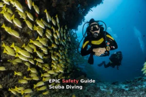 two people scuba diving underwater